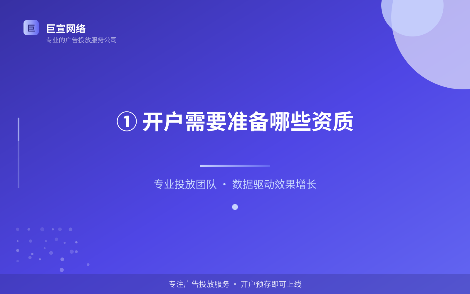 ① 开户需要准备哪些资质（投放方式对比）