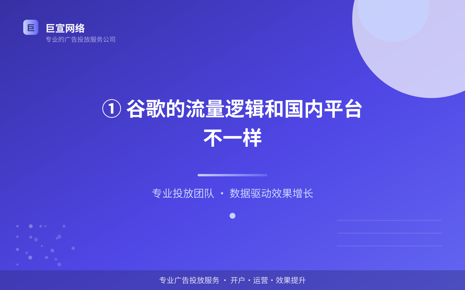 ① 谷歌的流量逻辑和国内平台不一样（服务内容介绍）