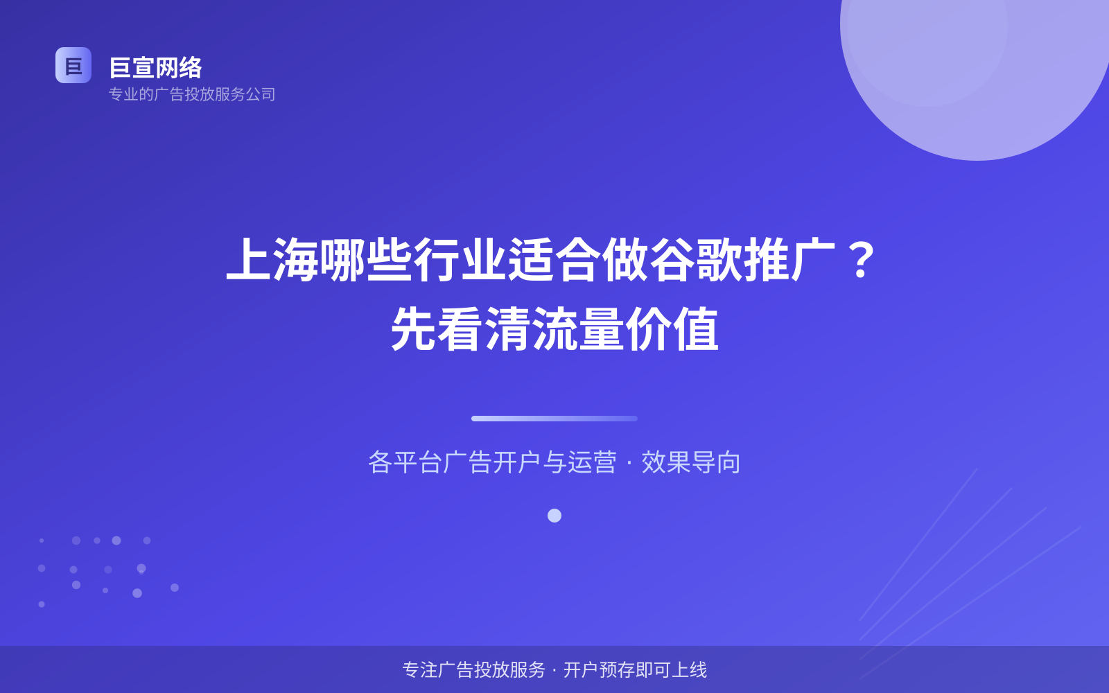 上海哪些行业适合做谷歌推广?先看清流量价值(投放总览) 上海哪些行业适合做谷歌推广?先看清流量价值(投放总览)